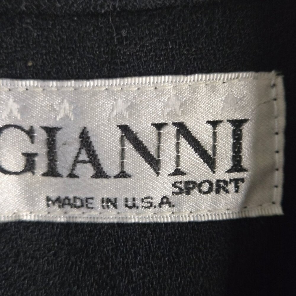 Gianni Vintage 100% Pure Wool Double-breasted Black Blazer Size 8 - Picture 6 of 8
